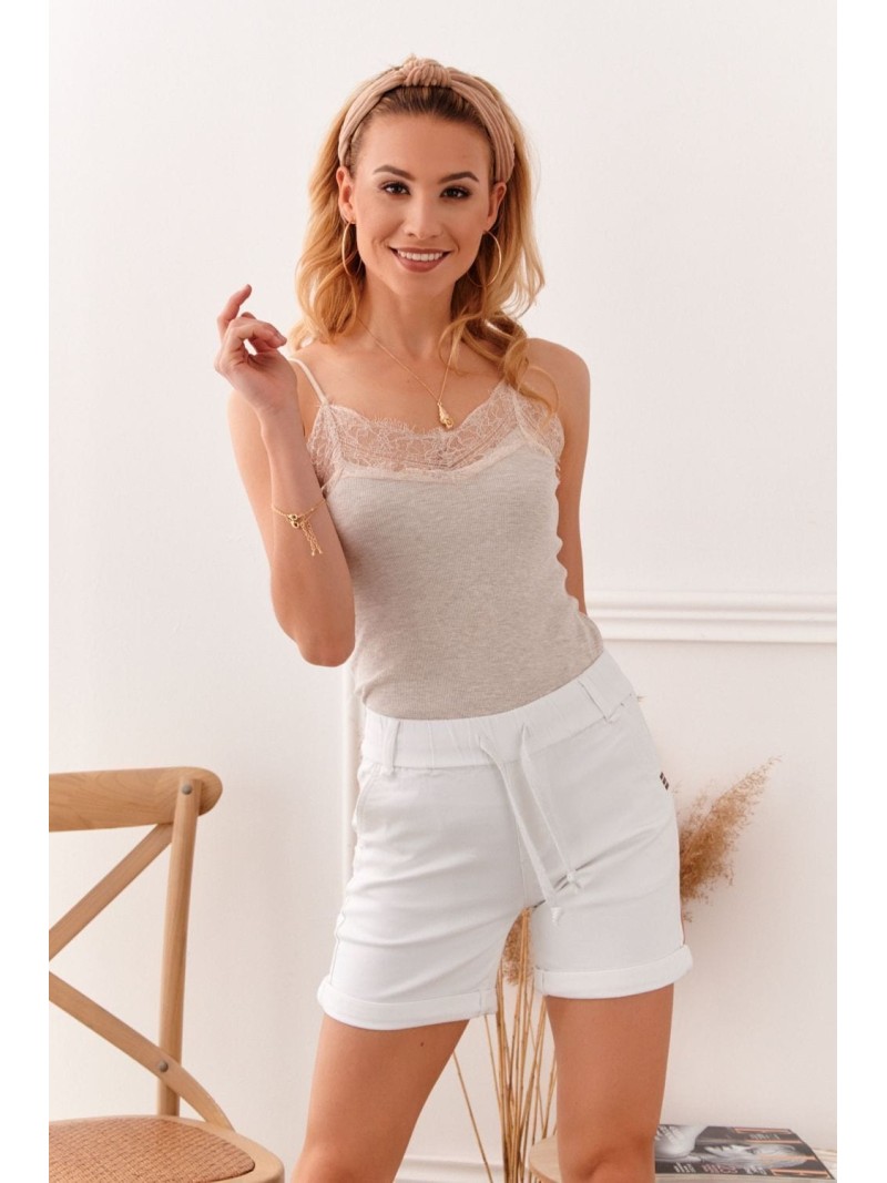 Damen-Shorts mit elastischem Bund, weiß 631 – Online-Shop – Boutique